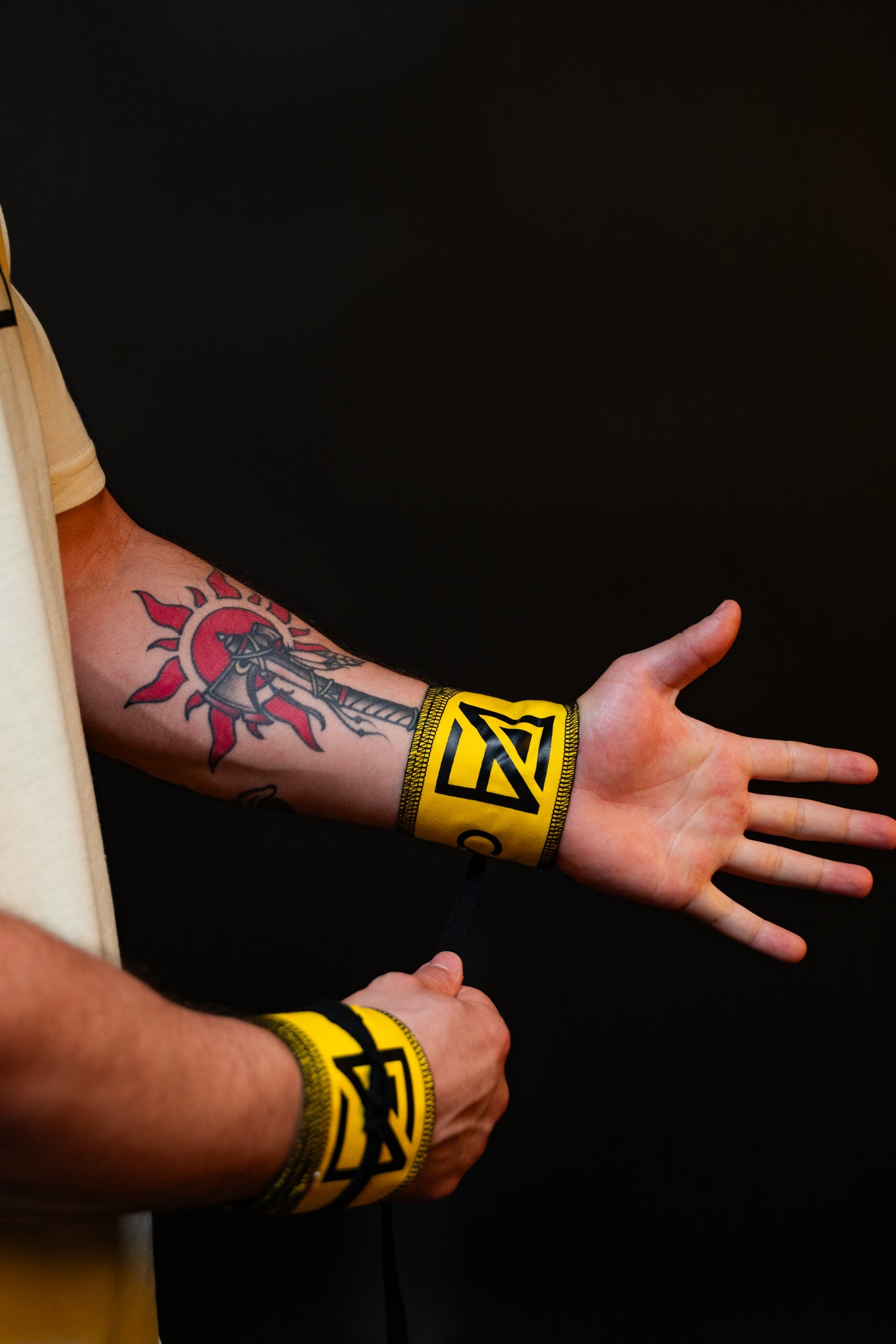 Yellow & Black Stitching Performance Wrist Wraps