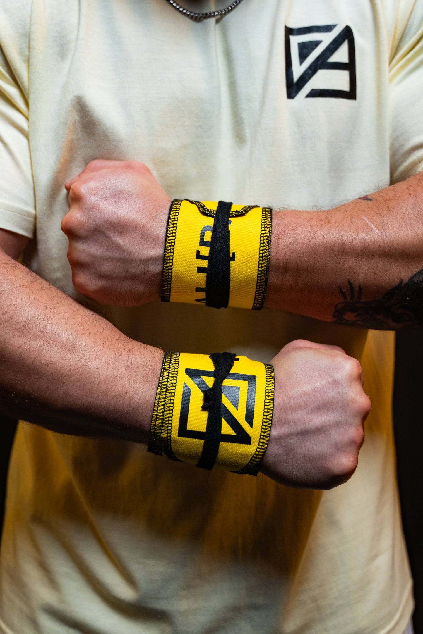 Yellow & Black Stitching Performance Wrist Wraps