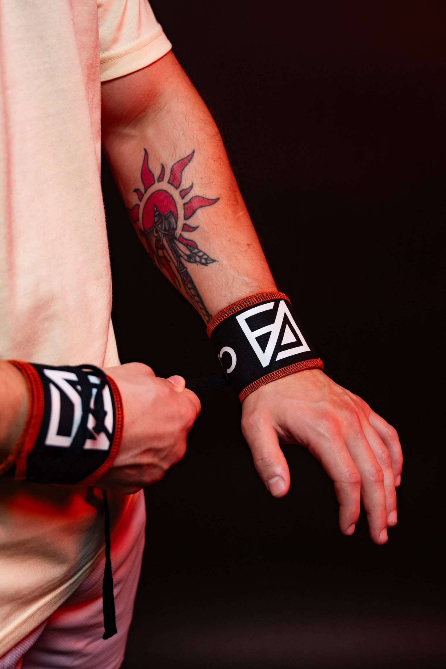 Black & Orange Stitching Performance Wrist Wraps