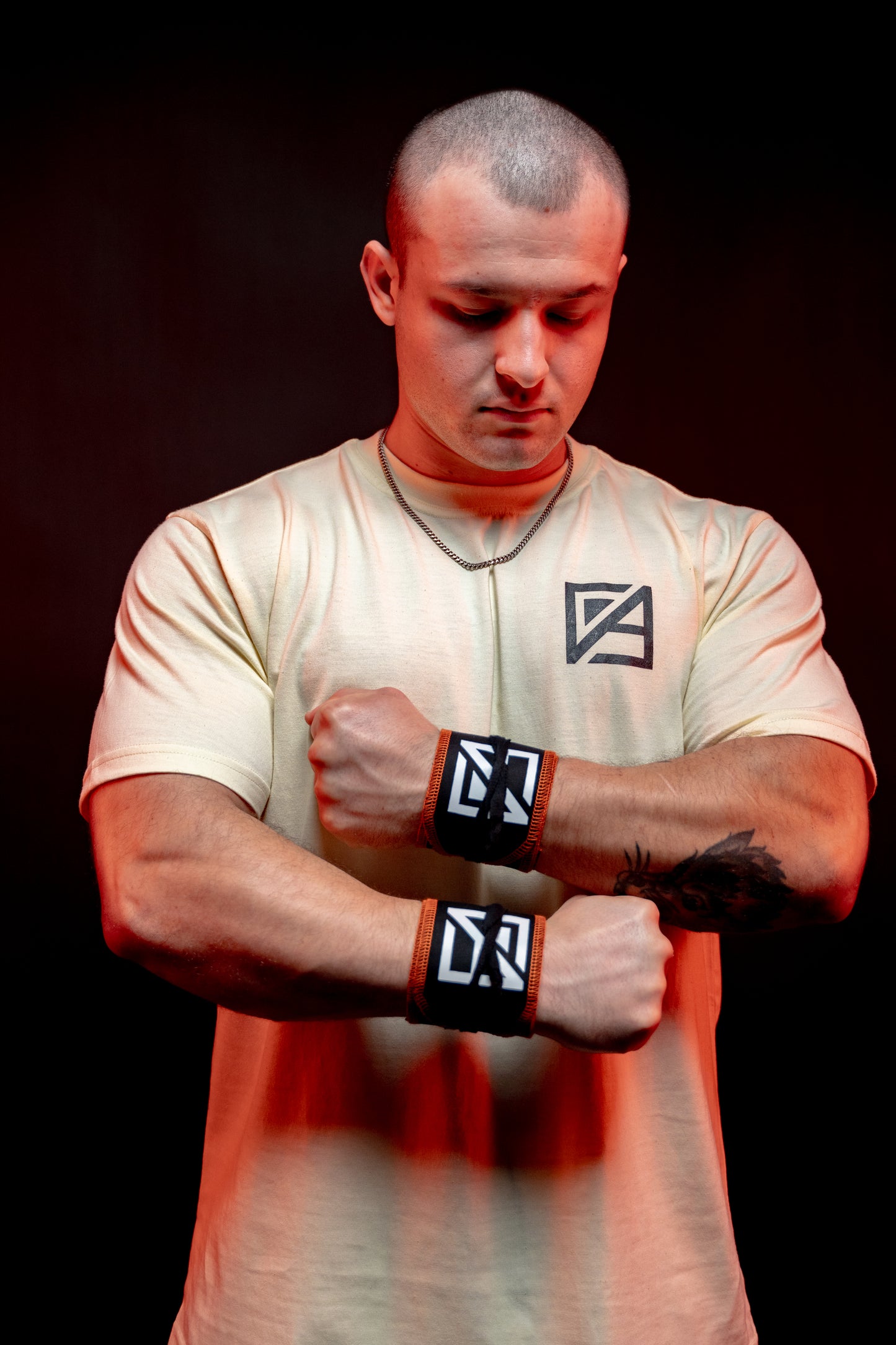 Black & Orange Stitching Performance Wrist Wraps